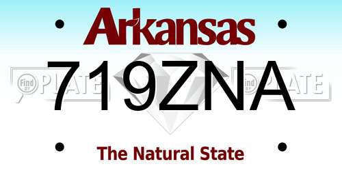 719ZNA Arkansas License Plate