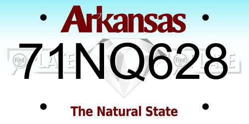 71NQ628 Arkansas License Plate