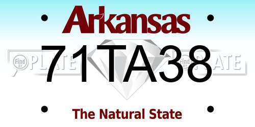 71TA38 Arkansas License Plate