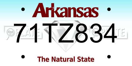 71TZ834 Arkansas License Plate