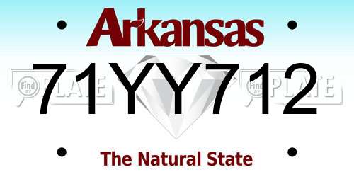 71YY712 Arkansas License Plate