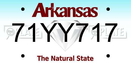 71YY717 Arkansas License Plate
