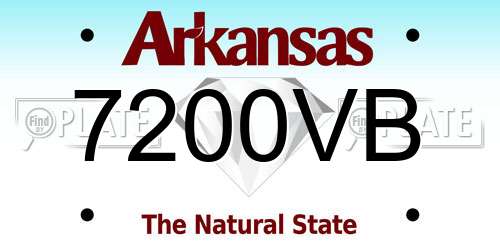 7200VB Arkansas License Plate
