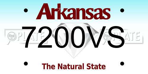 7200VS Arkansas License Plate