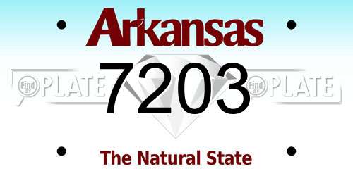 7203 Arkansas License Plate