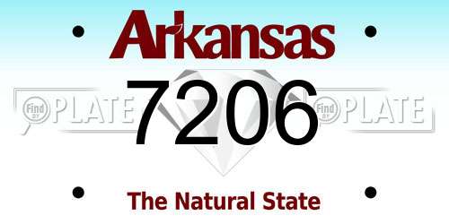 7206 Arkansas License Plate