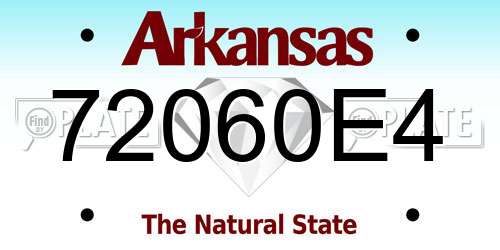 72060E4 Arkansas License Plate