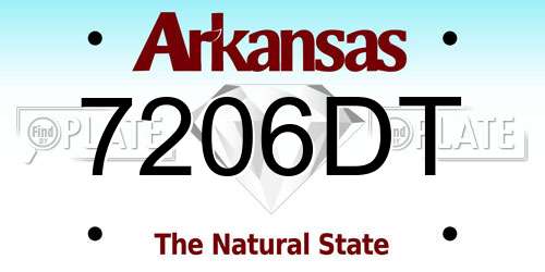 7206DT Arkansas License Plate