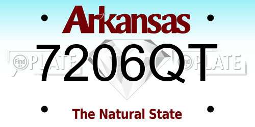7206QT Arkansas License Plate