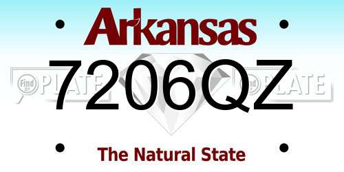 7206QZ Arkansas License Plate