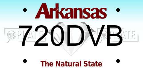 720DVB Arkansas License Plate