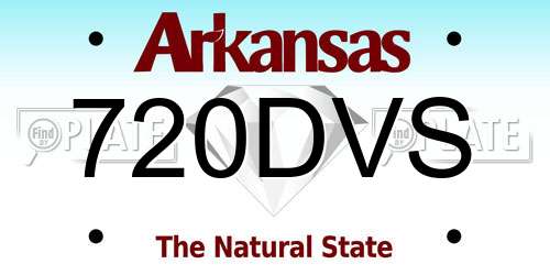 720DVS Arkansas License Plate