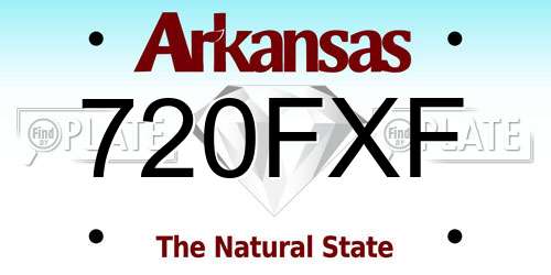 720FXF Arkansas License Plate