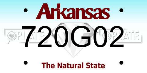 720G02 Arkansas License Plate