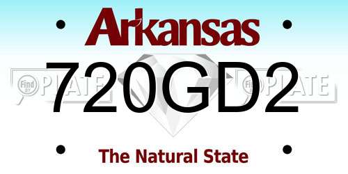 720GD2 Arkansas License Plate