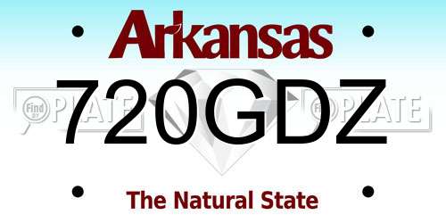 720GDZ Arkansas License Plate
