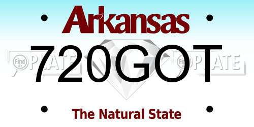 720GOT Arkansas License Plate