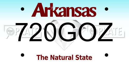 720GOZ Arkansas License Plate