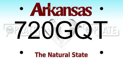 720GQT Arkansas License Plate