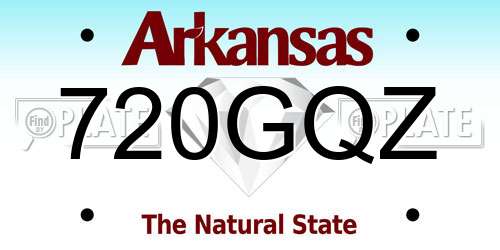 720GQZ Arkansas License Plate