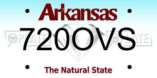 720OVS Arkansas License Plate