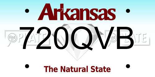 720QVB Arkansas License Plate