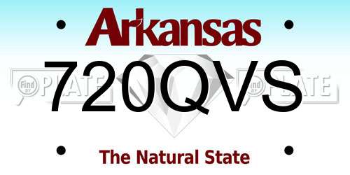 720QVS Arkansas License Plate