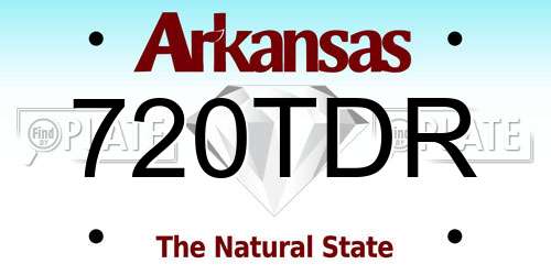 720TDR Arkansas License Plate