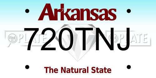 720TNJ Arkansas License Plate