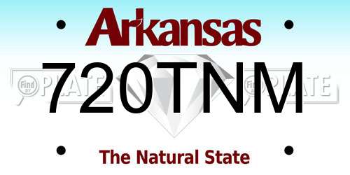 720TNM Arkansas License Plate