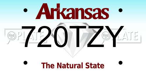 720TZY Arkansas License Plate