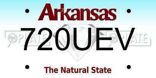 720UEV Arkansas License Plate