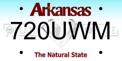 720UWM Arkansas License Plate