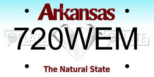 720WEM Arkansas License Plate