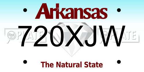 720XJW Arkansas License Plate