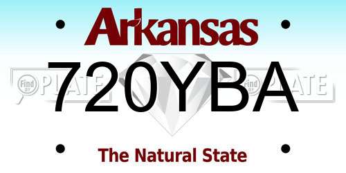 720YBA Arkansas License Plate