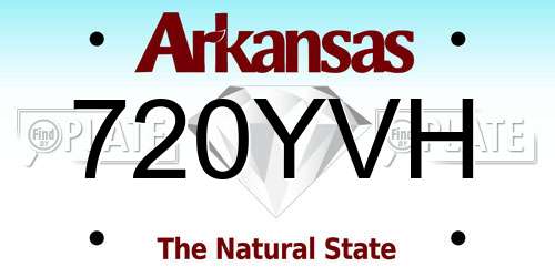 720YVH Arkansas License Plate
