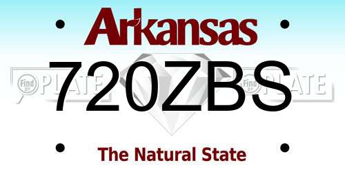 720ZBS Arkansas License Plate