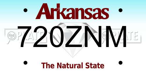 720ZNM Arkansas License Plate