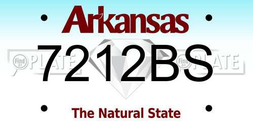 7212BS Arkansas License Plate