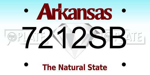 7212SB Arkansas License Plate