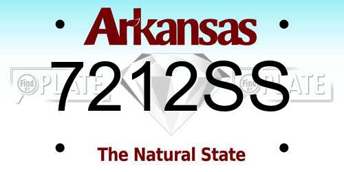 7212SS Arkansas License Plate