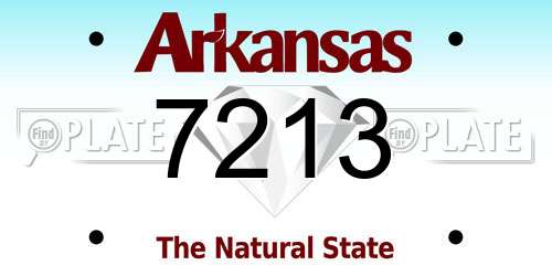 7213 Arkansas License Plate