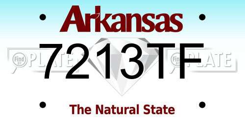 7213TF Arkansas License Plate