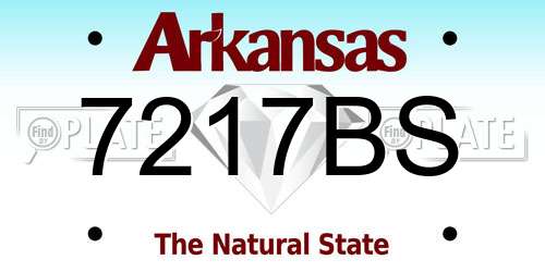 7217BS Arkansas License Plate