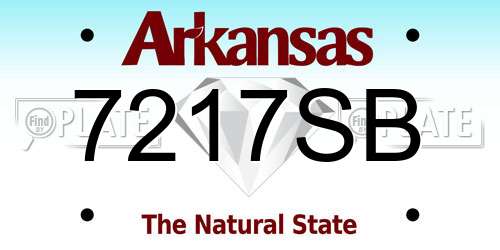 7217SB Arkansas License Plate