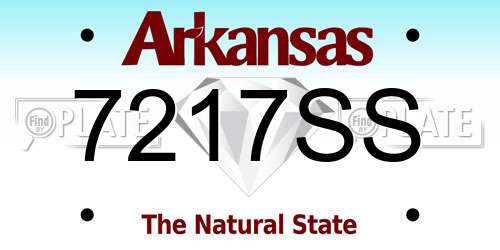 7217SS Arkansas License Plate