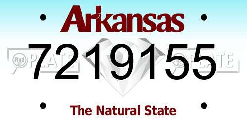 7219155 Arkansas License Plate