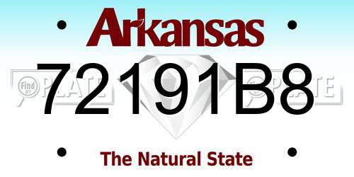 72191B8 Arkansas License Plate