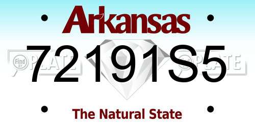 72191S5 Arkansas License Plate